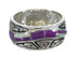 Magenta Turquoise Opal Inlay And Sterling Silver Water Wave Ring Size 6-1/4 RX61316